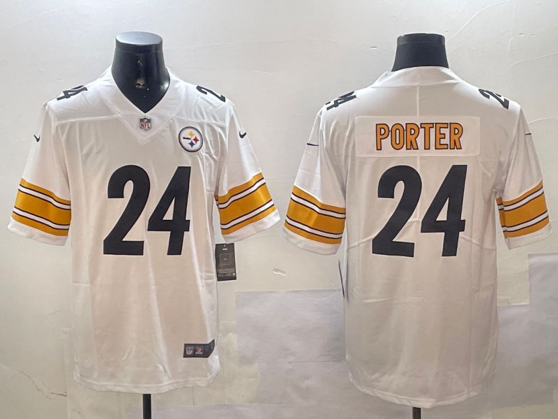 Men Pittsburgh Steelers #24 Porter White Second generation 2024 Nike Limited NFL Jersey style 0104->pittsburgh steelers->NFL Jersey